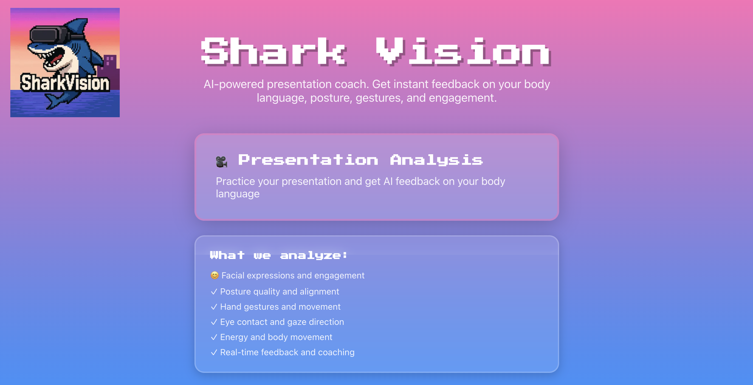 SharkVision Landing Page